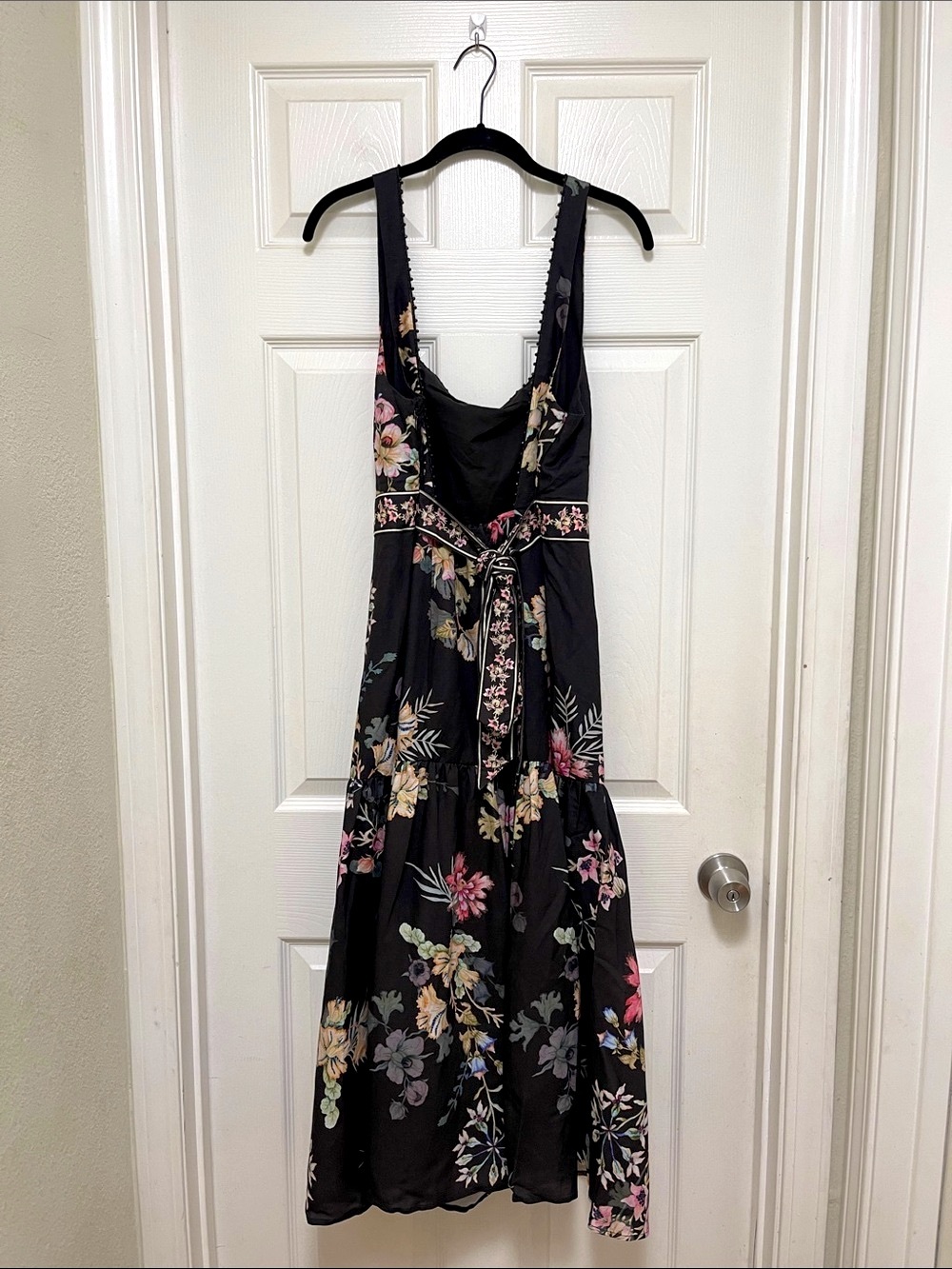 NWT H&M Linen-Blend Dress in Black/Floral - Picture 8 of 10